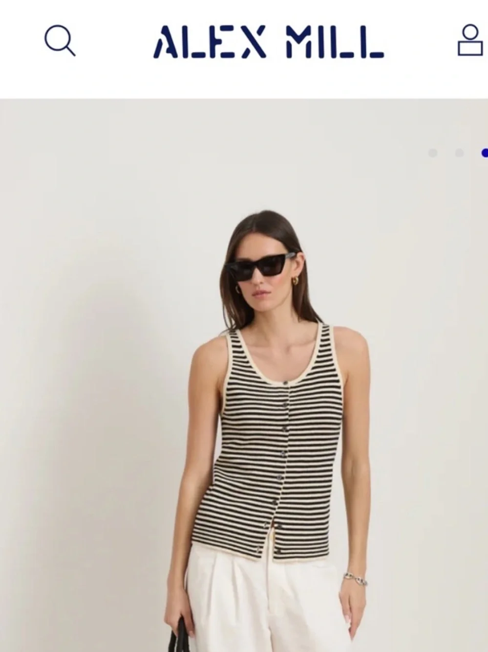 NWT • Alex Mill Louisa Striped Vest in Cotton Cashmere - Picture 1 of 6